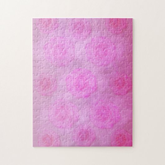 Roze aquarelrozen legpuzzel (Verticaal)