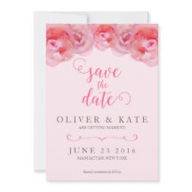 Roze Aquarelrozen Save the Date