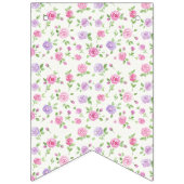Roze aquarelrozen slinger vlaggenlijn vlaggetjes (Tweede vlag)