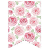Roze aquarelrozen slinger vlaggenlijn vlaggetjes (Eerste vlag)