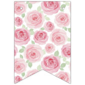 Roze aquarelrozen slinger vlaggenlijn vlaggetjes (Derde vlag)