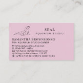 Roze aquariumzegel visitekaartje (Achterkant)