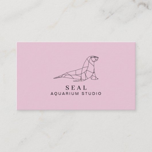 Roze aquariumzegel visitekaartje (Voorkant)