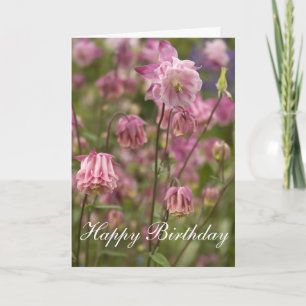 Roze aquilegia ... kaart