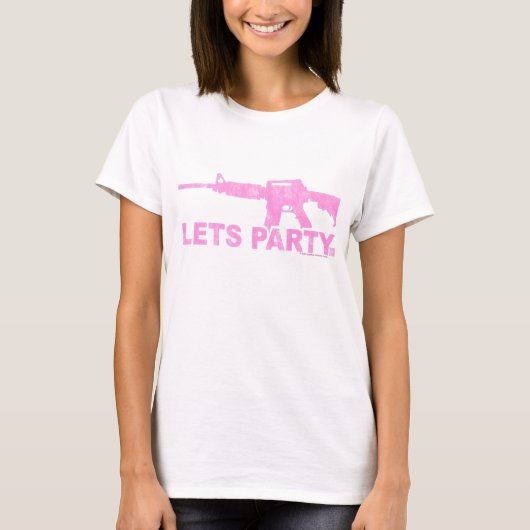 Roze AR15 laat de partij het beste uitzien T-shirt (Voorkant)