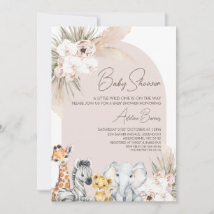 Roze Arch Bloemen Safari Wild Een Baby shower Kaart