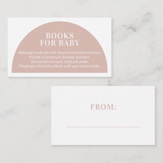 Roze Arch Books voor Baby Baby shower Informatiekaartje (Voorkant / Achterkant)