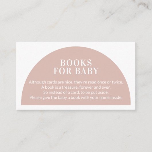 Roze Arch Books voor Baby Baby shower Informatiekaartje (Voorkant)