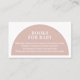 Roze Arch Books voor Baby Baby shower Informatiekaartje