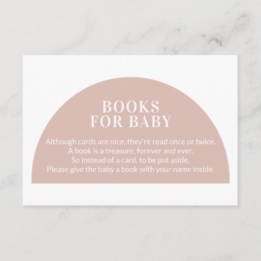 Roze Arch Books voor Baby Enclosure Ca Informatiekaartje (Voorkant)