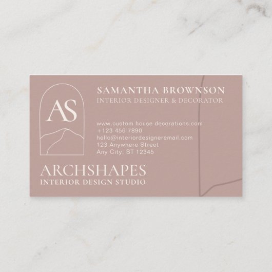 Roze architectuur Geometry Interior Design Visitekaartje (Achterkant)