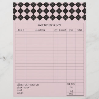 Roze Argyle-bestelformulier