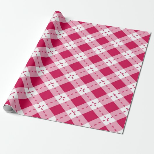 Roze Argyle Cadeaupapier (Uitgerold)