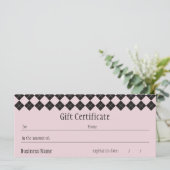 Roze Argyle Gift Certificate (Staand voorkant)