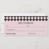Roze Argyle Gift Certificate (Voorkant)
