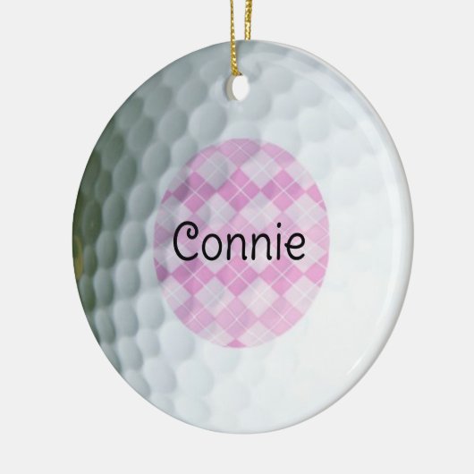 Roze Argyle Golf Lover Persoonlijk Ornament (Links)