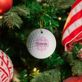 Roze Argyle Golf Lover Persoonlijk Ornament