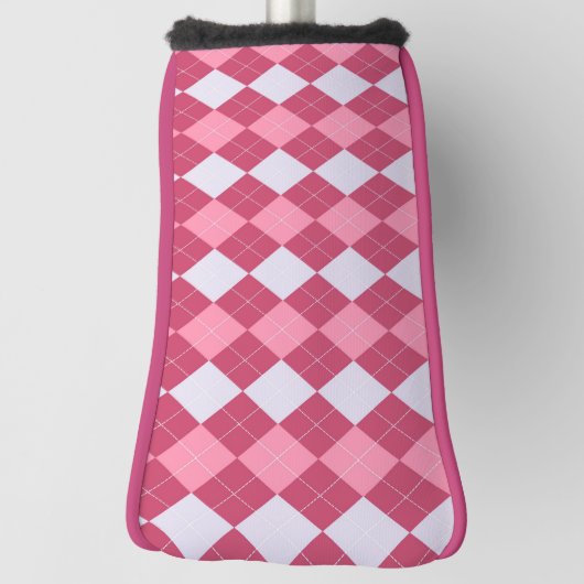 Roze Argyle Golfheadcover (Draai 90)