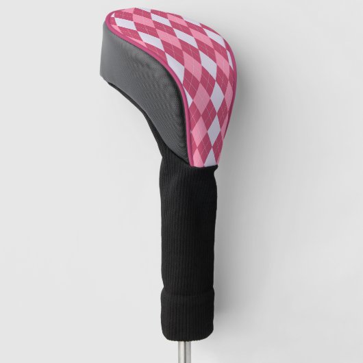 Roze Argyle Golfheadcover (Schuin)