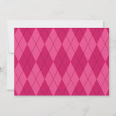 Roze Argyle Huwelijksinformatiekaart Kaart (Achterkant)