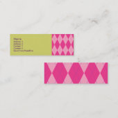 Roze Argyle Mini Visitekaartje (Voorkant / Achterkant)