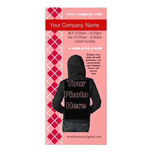 Roze Argyle Mode Diva Rack Kaart (Voorkant)