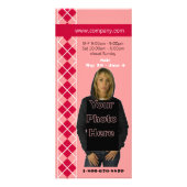 Roze Argyle Mode Diva Rack Kaart (Achterkant)