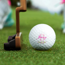 Roze argyle-monogram: golfmonogram