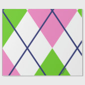 Roze Argyle-omslagpapier Cadeaupapier (Vlak)