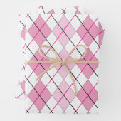 Roze Argyle-omslagpapier Inpakpapier Vel (In situ)