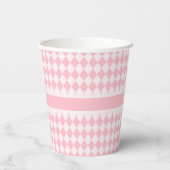 Roze Argyle Papieren Bekers (Achterkant)
