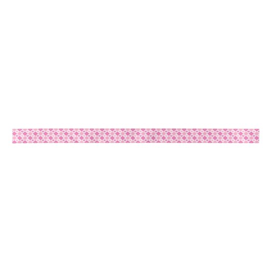 Roze argyle Paw Print Patroon Satijnen Lint (Voorkant)