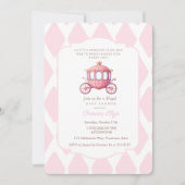 Roze Argyle Prinsessen Koets Baby Shower Kaart (Voorkant)