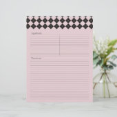 Roze Argyle Recipe Letterhead (Staand voorkant)