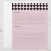 Roze Argyle Recipe Letterhead (Voorkant / Achterkant)