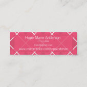 Roze Argyle Senior Afbeeldingen Afstuderen Foto Contactkaartje (Achterkant)