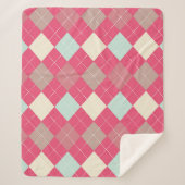 Roze Argyle Sherpa Deken (Voorkant)
