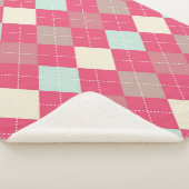 Roze Argyle Sherpa Deken (3/4)