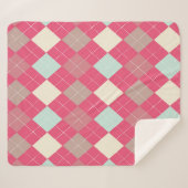 Roze Argyle Sherpa Deken (Voorkant (horizontaal))