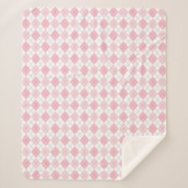 Roze Argyle Sherpa Deken