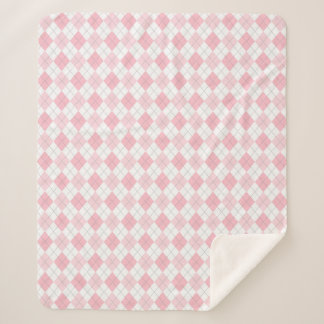 Roze Argyle Sherpa Deken