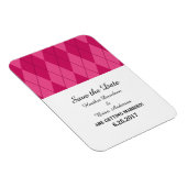 Roze Argyle sparen de Datum Flexi Magnet Magneet (Rechterzijde)