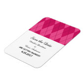 Roze Argyle sparen de Datum Flexi Magnet Magneet (Linkerzijde)