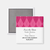 Roze Argyle sparen de Magnet van de Datum (Voorkant / Achterkant)
