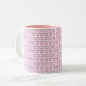 Roze Argyle Tweekleurige Koffiemok (Voorkant links)