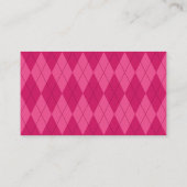 Roze Argyle Weduwgoedkaart Plaatskaartje (Achterkant)