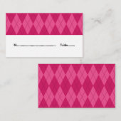 Roze Argyle Weduwgoedkaart Plaatskaartje (Voorkant / Achterkant)