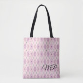 Roze Argylepatroon met Schakeringen Tote Bag (Voorkant)