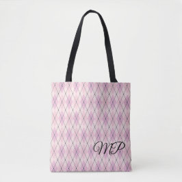 Roze Argylepatroon met Schakeringen Tote Bag