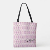 Roze Argylepatroon met Schakeringen Tote Bag (Achterkant)
